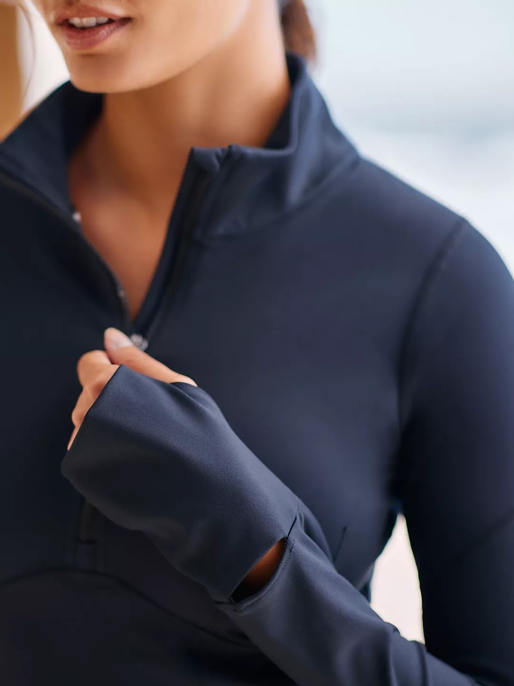 FP Movement Run the Course Quarter-Zip Active Top in High Tide • Size Medium - Picture 10 of 11